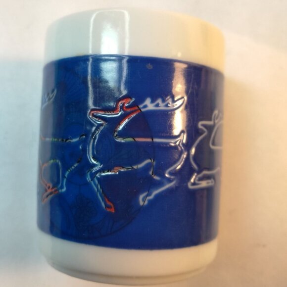 Japanese Magic Saki Cup White Deer Heat color Changing Asian God Fortune - Picture 9 of 15